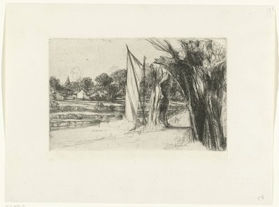 Thames Ditton Thames Ditton - med segel av Francis Seymour Haden (Sir)