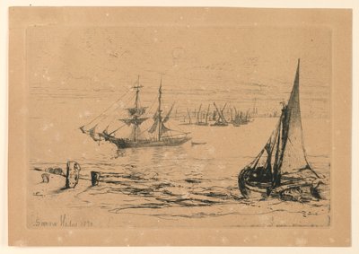 En brigg för ankar av Francis Seymour Haden