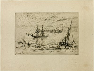 En brigg för ankar av Francis Seymour Haden