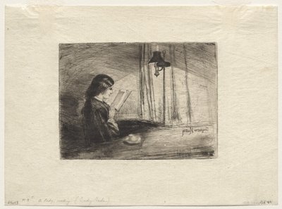 En dam som läser av Francis Seymour Haden