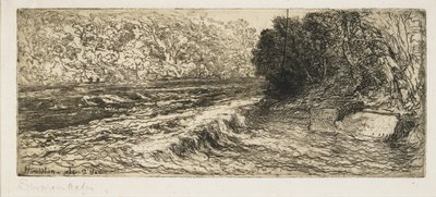 En trolig plats för lax, 1889 av Francis Seymour Haden