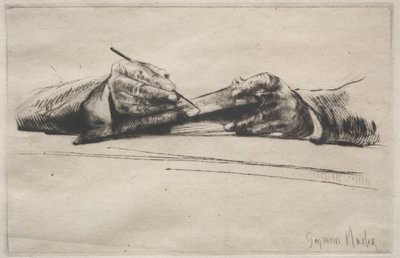Händer Drypointing av Francis Seymour Haden