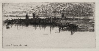 Little Calais Pier, 1865, 03:00 av Francis Seymour Haden