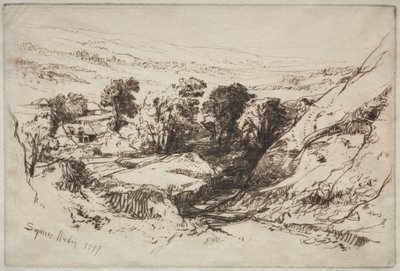 Nine Barrow Down av Francis Seymour Haden