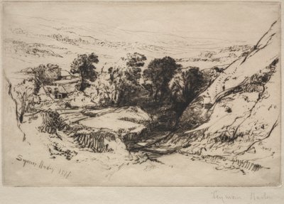 Nine Barrow Down, 1877. av Francis Seymour Haden