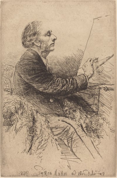 Självporträtt vid staffliet av Francis Seymour Haden