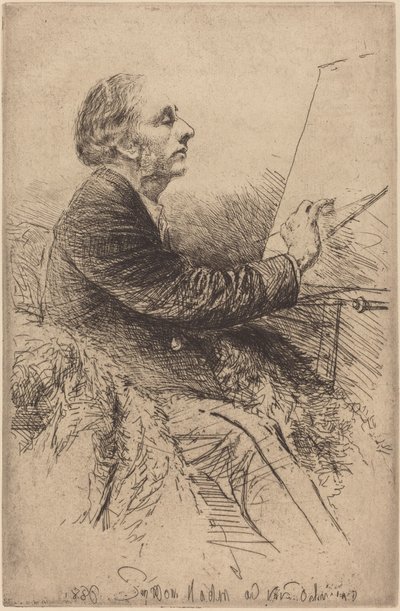 Självporträtt vid staffliet av Francis Seymour Haden