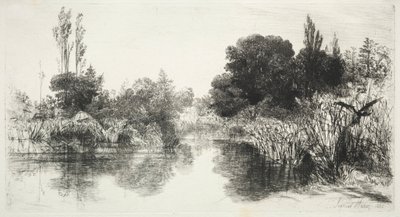 Share Mill Pond, 1860. av Francis Seymour Haden