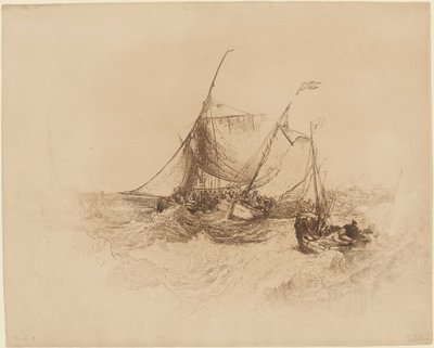 Calais Pier av Francis Seymour Haden after Joseph Mallord William Turner