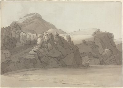 En klippig kust vid Coombmartin, Devon (Combe Martin Bay) av Francis Towne