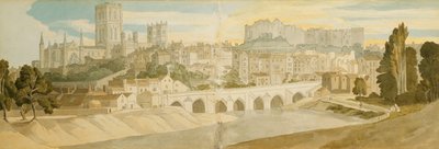 Durham Cathedral and Castle from the River Wear, 1811 av Francis Towne