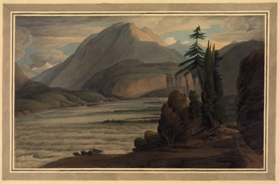 In the Valley of the Grisons, 1781 (penna och bläck, tvätta på papper) av Francis Towne