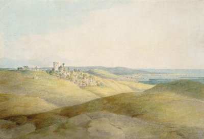 Pough Hill, nära Bude, Cornwall (penna och bläck och wc på papper) av Francis Towne