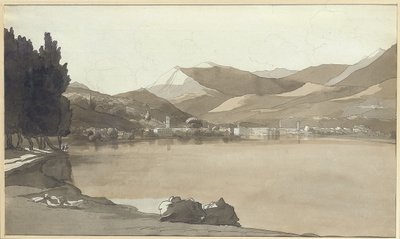 Staden Lugano, Schweiz, 1781 av Francis Towne