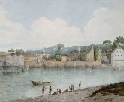 Vauxhall Stairs, från Millbank, 1797 av Francis Towne