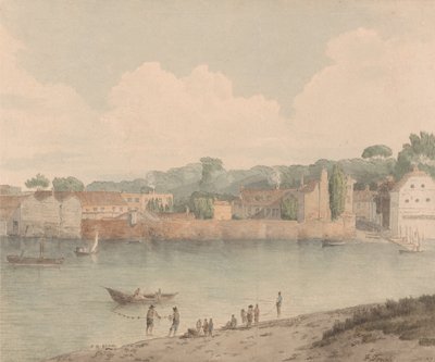 Vauxhalls trappor, från Millbank, 5 juli 1797 av Francis Towne
