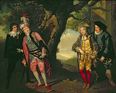 The Duel, från akt 3, scen 4 av "Twelfth Night" av Francis Wheatley
