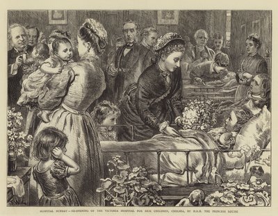 Hospital Sunday, återöppning av Victoria Hospital for Sick Children, Chelsea, av HKH prinsessan Louise av Francis Wilfred Lawson