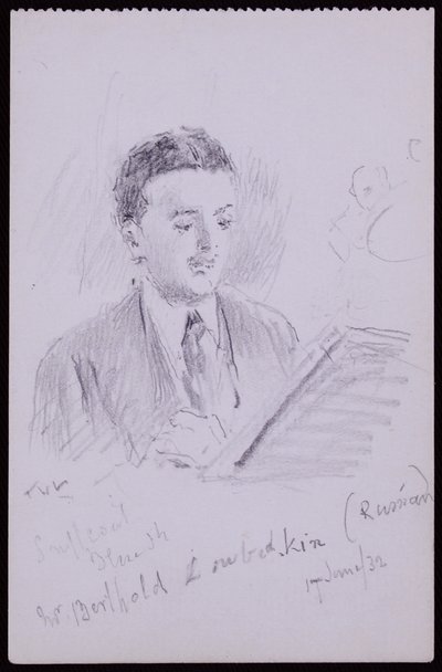Porträtt av Berthold Lubetkin av Francis Wilfred Lawson