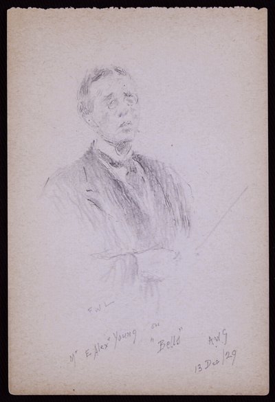 Porträtt av E Alex Young av Francis Wilfred Lawson