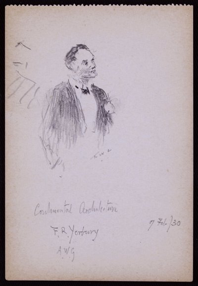 Porträtt av FR Yerbury av Francis Wilfred Lawson