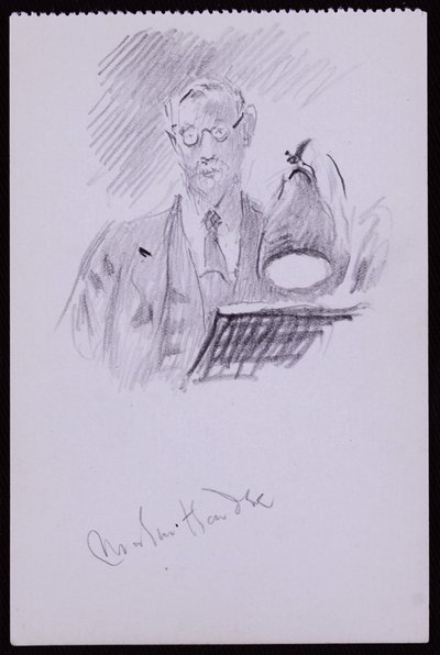 Porträtt av Martin Hardie, ca 1931 (penna på papper) av Francis Wilfred Lawson