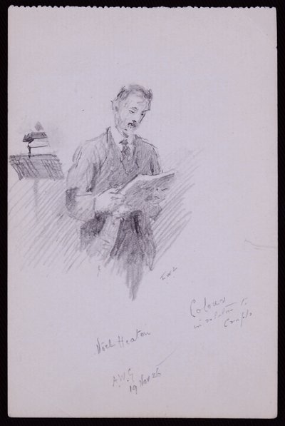 Porträtt av Noel Heaton av Francis Wilfred Lawson
