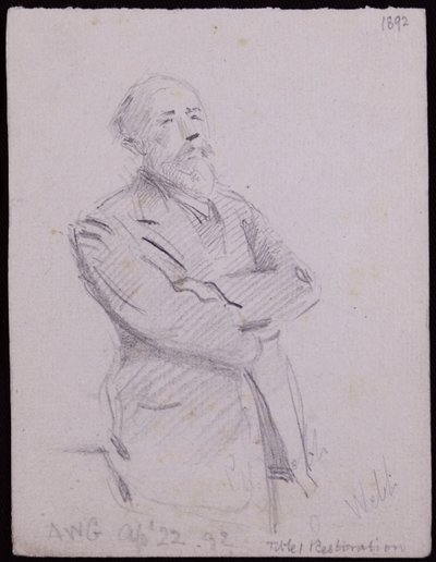 Porträtt av Philip (?) Webb av Francis Wilfred Lawson
