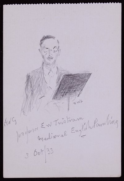 Porträtt av professor EW Tristram av Francis Wilfred Lawson