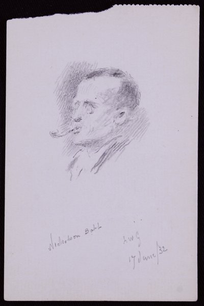 Porträtt av S Nicholson Babb av Francis Wilfred Lawson