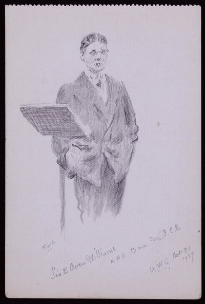 Porträtt av Sir Owen Williams av Francis Wilfred Lawson