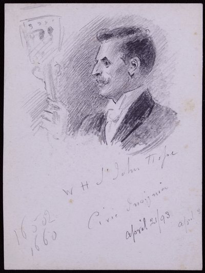 Porträtt av WH St John Hope av Francis Wilfred Lawson