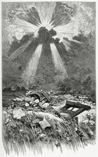 La Débacle - illustration från Napoléon le Petit, 1800-talet (gravyr i svartvitt) av Francis and Scott, Henry Fowke