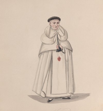 En präst från Mercederian Order of Our Lady of Mercy, från en grupp teckningar..., 1848. av Francisco
