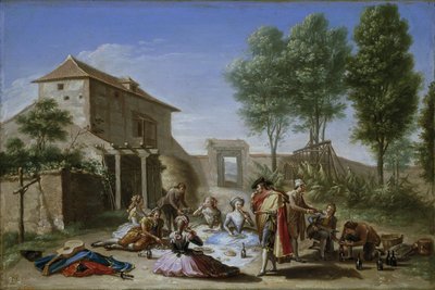 Snack in the Field, ca 1784-5 (olja på duk) av Francisco Bayeu y Subias