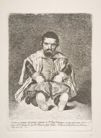 En dvärg en dvärg känd som El Primo efter Diego Velázquez, 1778. av Francisco de Goya