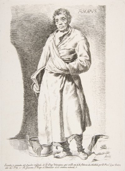 Aesop Aesopus, från Etsningar efter Velazquez, 1778. av Francisco de Goya