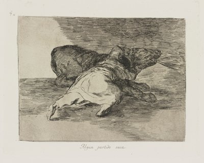 Något parti tar ut. (Han får ut något av det.), pl. 40 från serien The Disasters of War av Francisco de Goya