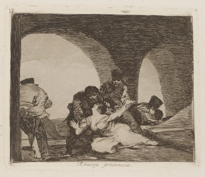 Bitter närvaro (Bitter to Be Present), pl. 13 från serien The Disasters of War av Francisco de Goya
