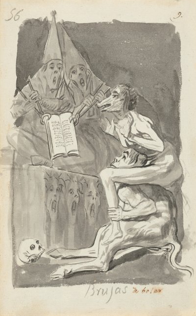 Brujas à volar (Häxor som förbereder sig att flyga) [vers] av Francisco de Goya
