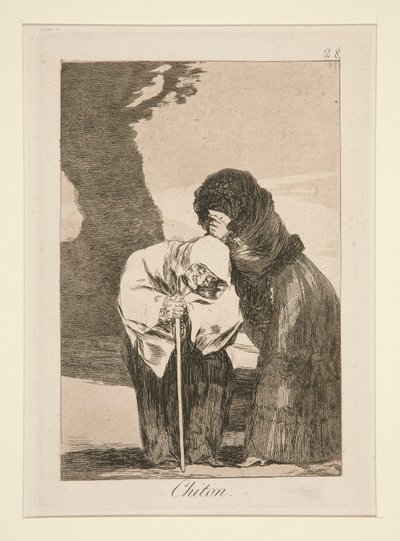Chiton (Tyst), pl. 28 från serien Los caprichos av Francisco de Goya