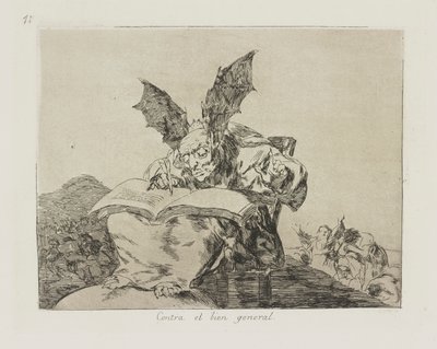 Mot det allmänna bästa. (Mot det allmänna bästa.), pl. 71 från serien The Disasters of War av Francisco de Goya