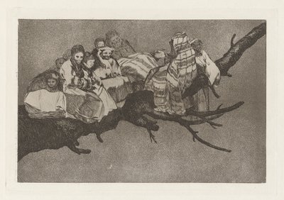 Nonsens löjlig (Ridiculous Folly), även känd som Andarse por las ramas (To Go Amongst the Branches), från serien Los disparates (Los proverbios) av Francisco de Goya