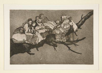 Disparate ridiculo (löjlig dårskap), pl. 3 från serien Los proverbios av Francisco de Goya