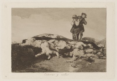 Begrav dem och håll tyst, tavla 18 från The Disasters of War av Francisco de Goya