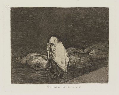 Dödens sängar. (Dödens bäddar.), pl. 62 från serien The Disasters of War av Francisco de Goya