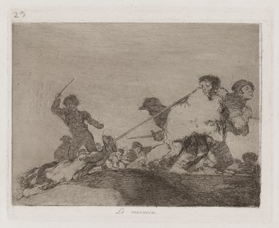 He Deserved It, tavla 29 från The Disasters of War av Francisco de Goya