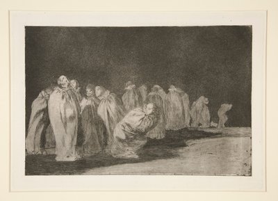 Säckarna (Män i säckar), pl. 8 från serien Ordspråken av Francisco de Goya
