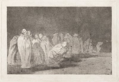 Los ensacados (Männen i säckar), även känd som So el sayal, hay al (Det finns något under säckväven), från serien Los disparates (Los proverbios) av Francisco de Goya