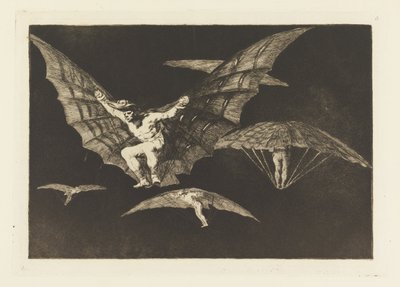 Flygsätt, platta 13 i Ordspråksboken av Francisco de Goya